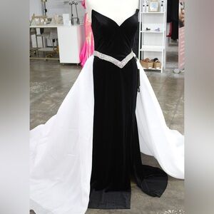 Johnathan Kayne Elegant Black and White Gown